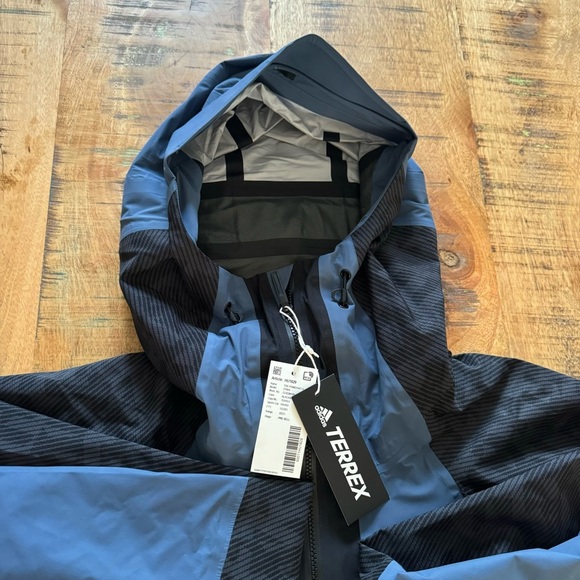 Adidas Men's TERREX Techrock RAIN.RDY Climbing Anorak Black/Wonste Size Medium - Picture 13 of 17